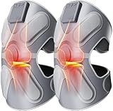 SKG Cordless Knee Massager with Heat Vibration for Pain Relief, Electric Heated Knee Brace with 4 Heat Levels and 3 Massage Modes, Portable Knee Massager for Joint Pain, Gifts for Men Women, W3 Pro