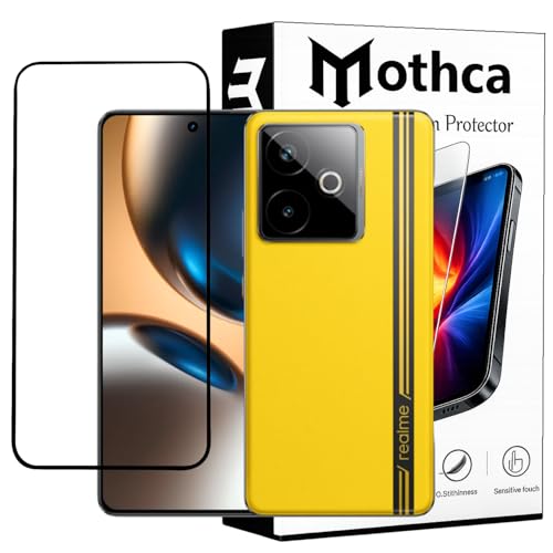 Image of Mothca Military-Grade Tempered Glass Screen Protector Compatible for Realme GT 7 / GT 7T / GT 7 Dream Edition 5G with Edge to Edge Coverage - Case Friendly, Anti-Scratch & Bubble-Free Installation Kit