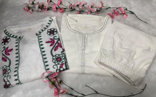 Image of Paribelle 3 Piece Cotton Co-Ord Set with Embroidered Coat