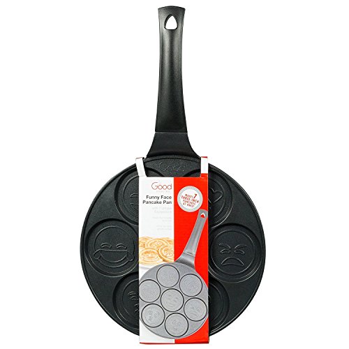 Emoji Smiley Face Pancake Pan - Non-stick Pan Cake Griddle with 7 Unique Flapjack Faces