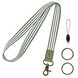 YANTHKEY Lanyards for ID Badges & Keys, Long Neck Teacher Lanyard for Women Men, Keychain Lanyard Strap for Id Card Holder, Wallet (Olive Green)