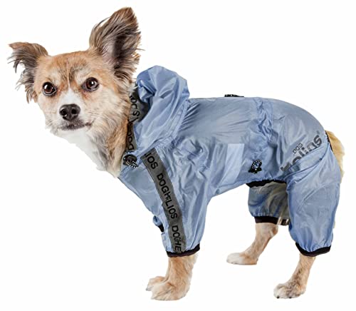 Pet Life ® Dog Helios 'Torrential Shield' Premium Outdoor Year-Round Reflective Multi-Adjusting and Zippered Full Body Waterproof Dog Raincoat Ponch Pet Jacket