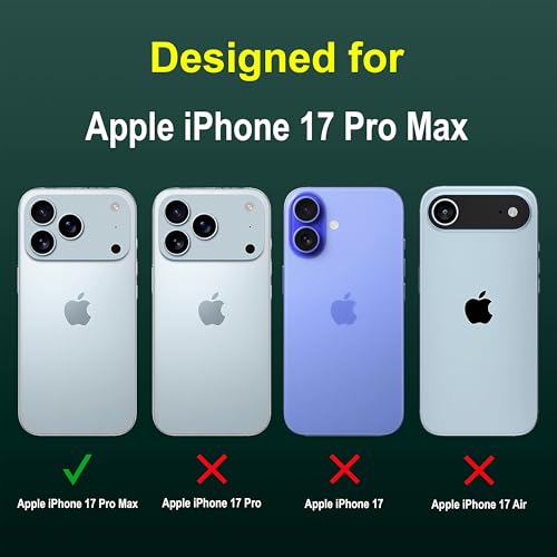 Image of amazon basics Back Case Cover for iPhone 17 Pro Max | Compatible for iPhone 17 Pro Max Back Cover | Liquid Silicon Magic Case with Camera Protection | Dark Green
