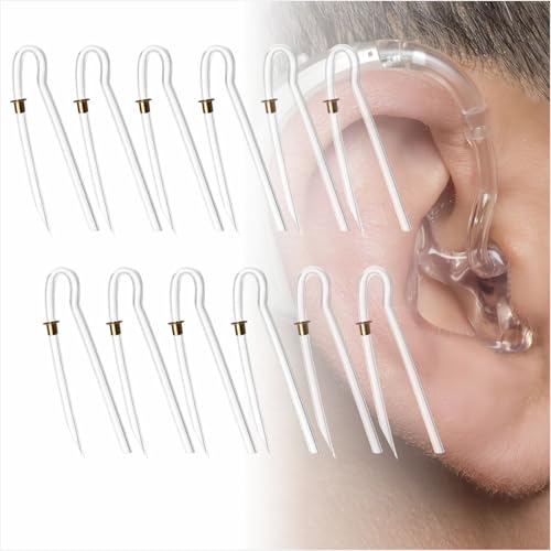 Preformed BTE Earmold Hearing Aid Tubes - Clear Acoustic Tube Replacement for Behind The Ear Hearing Aids, Universal, 12 Pack (3.3mm OD x 2mm in)