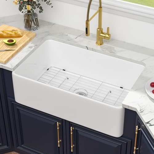 White Farmhouse Sink 33 Inch - Kichae Farm Sink 33x20