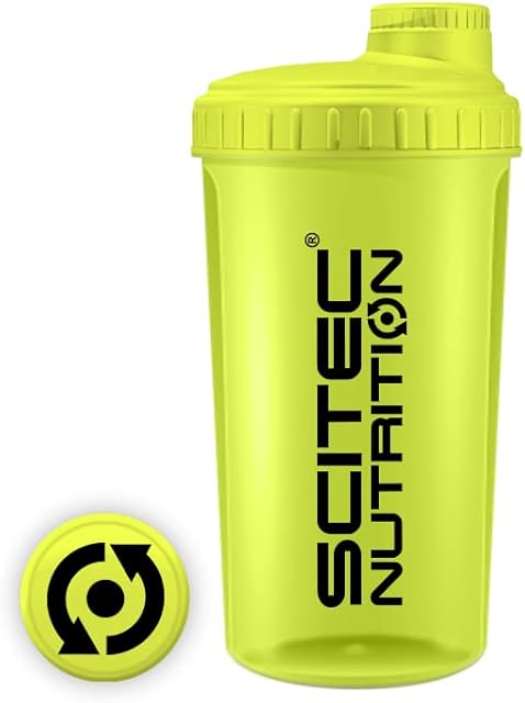 Scitec Nutrition Shaker, Shaker proteinowy, bez BPA, 700 ml, Neonowy żółty