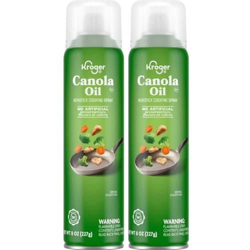 Nonstick Canola Oil Cooking Spray, Zero Calorie, No Artificial Flavors or Preservatives, for Baking, Frying, Grilling & Air Fryer, 8 oz, Pack of 2