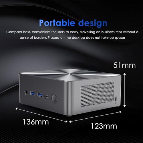 Image of Mini PC N7A 12th Gen Core i5-12450H up to 4.4GHz (8C /12T), 16GB DDR4 RAM 1TB NVMe SSD Computers, USB 3.2 /Type-C /WiFi 6 /BT5.2 /RJ45 2.5G /4K Triple Display Desktop PC