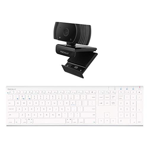 Macally Wireless Keyboard and Webcam, Great for Zoom Meetings