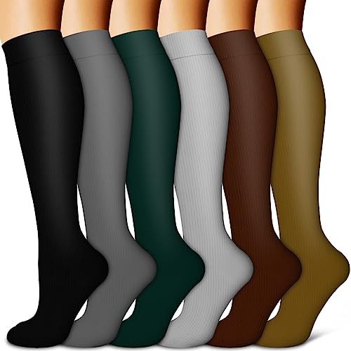 Image of BLUEENJOY Copper Compression Socks for Women & Men (6 pairs) - Best Support for Nurses, Running, Hiking, Recovery
