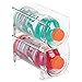 mDesign Plastic Free-Standing Water Bottle Holder Storage Organizer, Wine Rack for Kitchen Countertops, Table Top, Pantry, Fridge - Stackable, Each Rack Holds 1 Bottle, 4 Pack - Clear