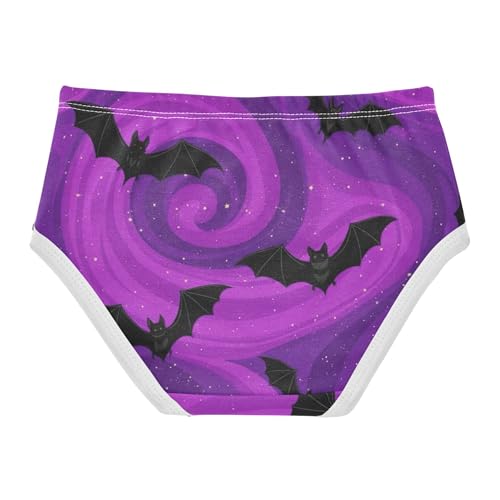 Cotton Toddlers Underwear Floral Halloween Starry Purple Bats Black Little Girl Panties Fun Kids Briefs Undies 2t2