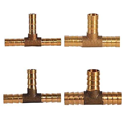 Piezas De Accesorios De LatóN Para Combustible Acoplamiento Para Tubo En T De 3 VíAs Manguera De Combustible De 3 VíAs Adaptador De Accesorios De TuberíA De Combustible 6 Mm 8 Mm 10 Mm 12 Mm 4 Piezas
