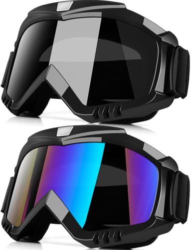 YENPK 2 Pack Motorcycle Goggles, Dirt Bike Goggles Offroad Riding ATV Motocross...
