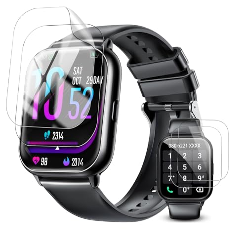 �y4���Z�b�g�z MTDKA R8 �X�}�[�g�E�H�b�` 1.85 �C���`�ی�t�B���� �X�}�[�g�E�H�b�` �t�B�����yHUKWIMO�z 3D�S�ʕی� �w��h�~ HD�����ߗ� ���ɋ��� �C�A�[�� �ɔ� �������� ���˒ጸ �X�N���[���v���e�N�^�[ �Ή�