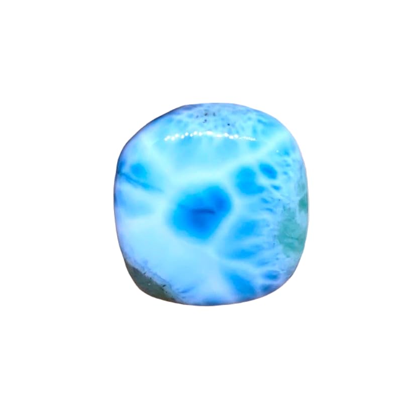Larimar carré naturel 20mm, le cabochon sans fissure idéal pour bague et collier