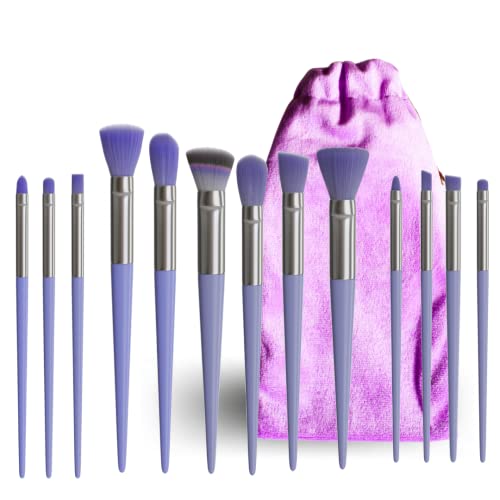 Brochas de maquillaje profesional con organizador de brochas de maquillaje de terciopelo. Set de Brochas y Pinceles de maquillaje para mujer con estuche de maquillaje. Set de regalo ideal para mujer.