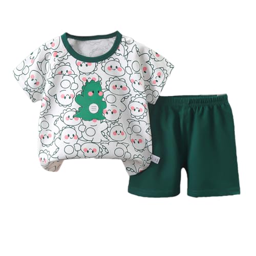 Image of Bold N Elegant Kids Cartoon Stripe Print Cotton Cute Half Sleeve T-shirt and Shorts Clothing Set for Infant Toddler Baby Boy Girl