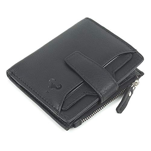 Genuine Leather Wallet for Women - Removable ID Case - Zipper Coin Pocket - RFID