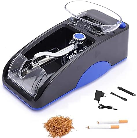 Electric Cigarette Rolling Machine Automatic Cigarette Tobacco Maker Portable Tobacco Injector Maker Roller Fits Rolling Tube with Diameter 0.31"/8mm and Most Rolling Paper (Blue)