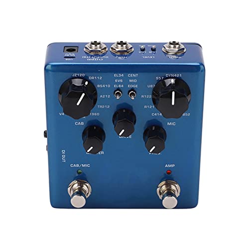 NUX Solid Studio Cabinet & Power Amp Simulator Pedal NSS-5 with 8 Cabinet and 8 Microphone Types - Blue Tone Effect Pedal