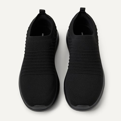 Amazon Essentials Men's Slip-On Walking Shoes, Black/Black, 9.5 - 4