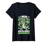 Photo Gallery donna dino i wear green for mental health awareness month maglietta con collo a v Photo Gallery donna dino i wear green for mental health awareness month maglietta con collo a v