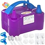 Electric Balloon Pump, Portable Electric Balloon Inflator Pump with 14 Balloon Arch Kits, Dual Nozzle & 2 Modes & 600W, Balloon Blower Machine for Balloons Decoration for Party, Wedding and Birthday