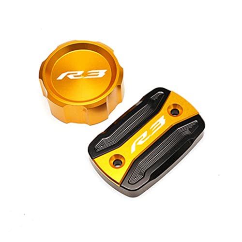 Bouchon réservoir frein YZF-R3 CNC alu anodisé or pour moto Yamaha 2015-2022