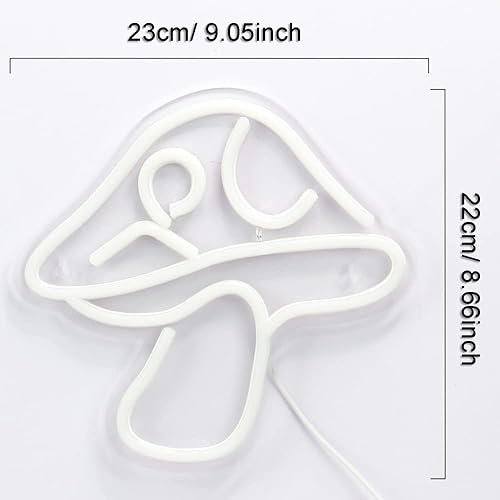 Miniatura 5 de Letrero de neón LED con forma de hongo de neón, luz nocturna alimentada por USB, arte de pared 3D y sala de juegos, dormitorio, sala de estar