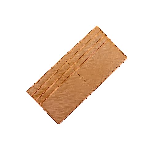 Slim Wallet Credit Card Ultra Thin Long Card Wallet Zippered Pockets ID Case Wallet Small Compact Leather Wallet Coin Purse (Brown)
