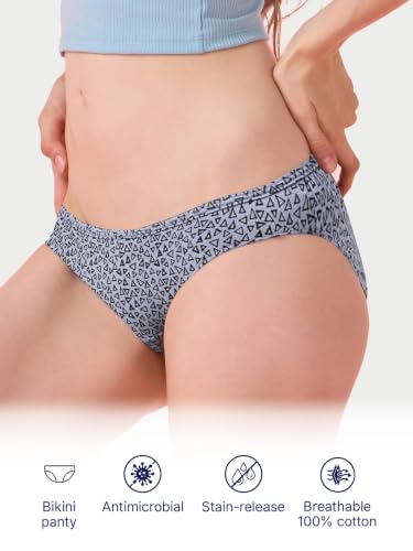 Image of Enamor Chic Cotton, All Day Comfort, Low Waist Bikini Panty for Women - Naturally Breathable, Antimicrobial with Stain Release, Inner Elastic, Regular Coverage - CB03 (Pack of 3)
