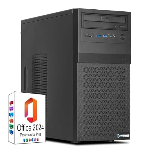 Ankermann Work Desktop PC Granada | Intel Core i5 6400 | Intel HD Graphics 530 | 16GB RAM | 1TB SSD | Silent PSU | Windows 11 | WLAN | LibreOffice