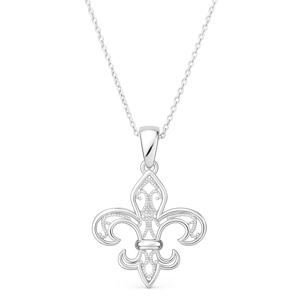 Colgante Flor de Lis Plata de Ley 925