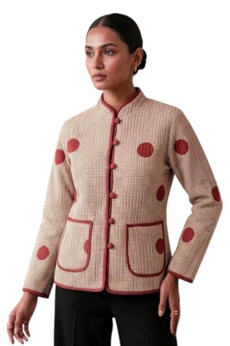 Image of Reversible Jacket for Women | Double Sided Quilted Jacket | Reversible Winter Jacket for Women | Stylish Ethnic Printed Jacket | Warm & Comfortable Casual Outerwear