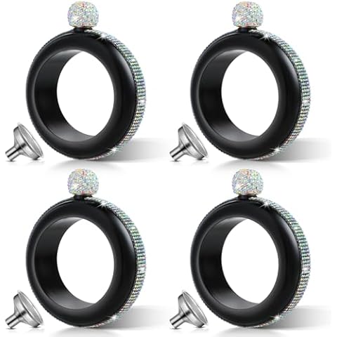 4 Set 3.5 oz Stainless Steel Bangle Flasks Cover