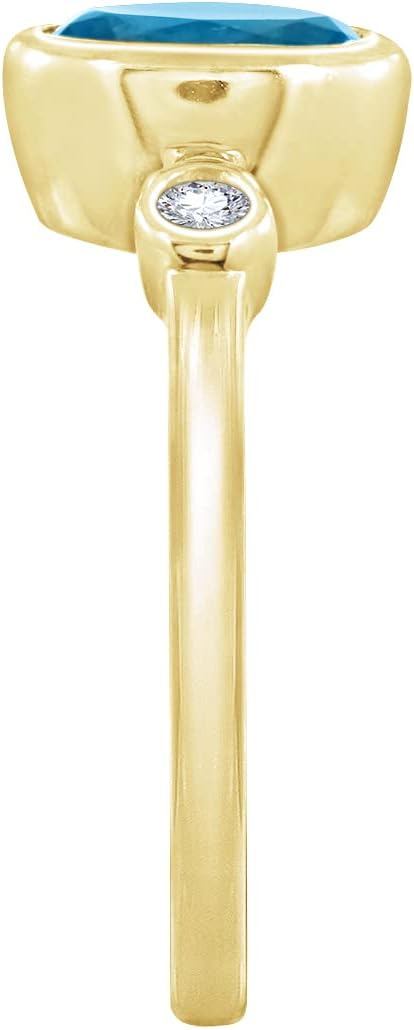 Amazon Essentials Gold Plated Sterling Silver Round-Shaped Amethyst and Infinite Elements Cubic Zirconia Textured Finish Ring, (previously Amazon Collection) - Image 3