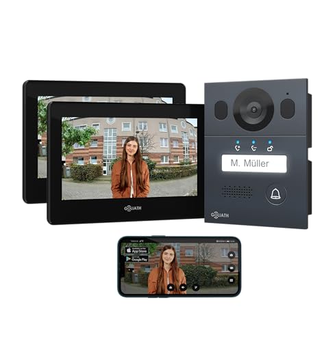 Goliath® Videoportero 2 Monitores [Monitor 7'] Portero Automatico con Camara - Videoportero 2 Hilos - Telefonillo Camara - Video Portero - Antivandálico y climático - Empotrada