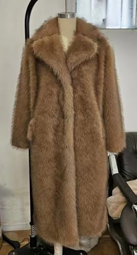 LISHUVICKSIONSTU Women's Shaggy Faux Fur Warm Maxi Overcoat Outwear,Fluffy Winter Parka Long Jackets Coats