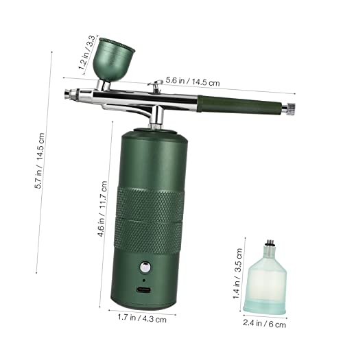 Compresseur d'Air Intégré avec Mini Aérographe Vert pour Décoration d'Art