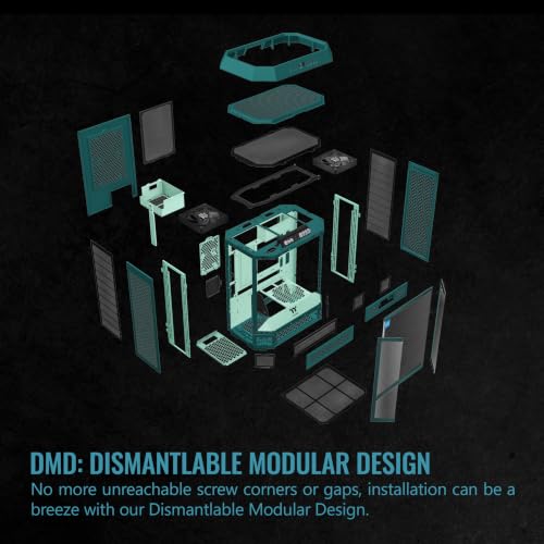 Image of Thermaltake Tower 600 Mid Tower; 2x140mm CT Fans Included; 420mm Radiator Support; 400mm GPU Clearance; Hidden Connector Support; Rotatable PCIe Slots; Transformative Teal; CA-1Z1-00MTWN-00
