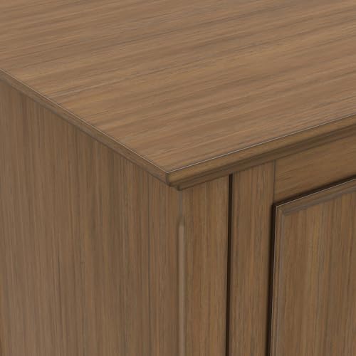 Image of SIMPLIHOME Amherst 72 inch Wide Wood TV Stand in Rustic Natural Aged Brown