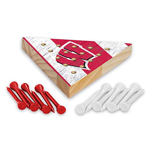 Rico Industries NCAA Wisconsin Badgers Peg Pyramid Game, 4 x 4.5-