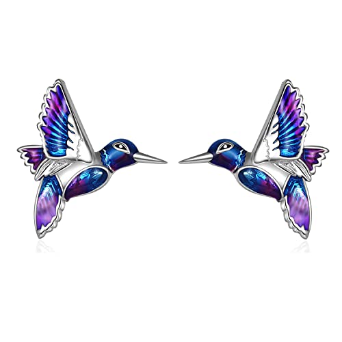 Yfn Hummingbird Bird Stud Earrings Sterling Silver Hummingbird Jewelry Gift For Women Girls #TOP28