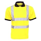 100% poliéster con bandas 3M Scotchlite alrededor del cuerpo y en cada uno de los hombros.