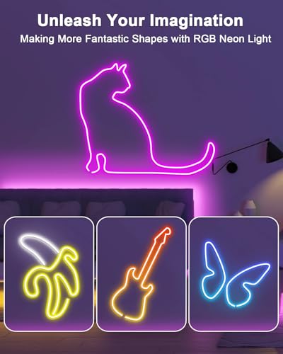 Tira de luces LED neón RGB 40FT impermeable flexible miniatura 6