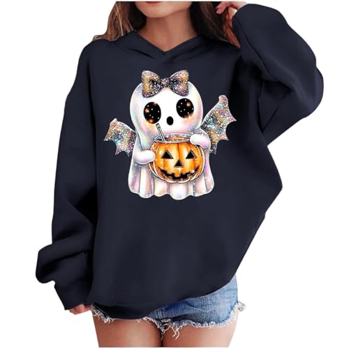 Halloween Sweatshirts for Kids Girl Ghost Pumpkin Sweater Cute Spooky Coffee Graphic Pullover Shirts