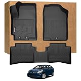 Floor Mats for Hyundai Accent 2012-2017, Heavy Duty TPE Waterproof Non-Slip All Weather Protection Custom, Black