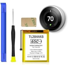 TL284443 Battery, High Capacity 650mAh Li-ion Polymer Replacement Batteries for Nest Learning Thermostat 2nd 3rd, fit T3007ES,T3008US, T4000E Smart Home Battery with Repair Tool Kits