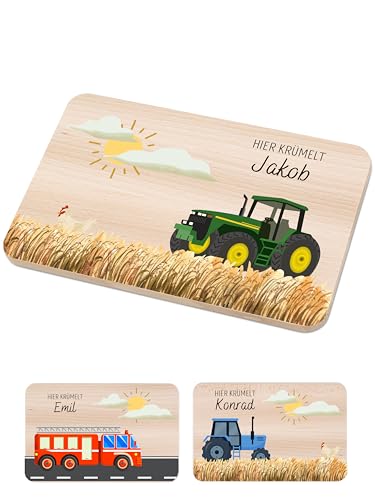 Bärenfreunde - Individuelles Holzbrett mit hochwertigem Spezial-Druck für Kinder - Personalisiertes Frühstücksbrettchen - Niedliche Motiv-Brettchen mit Namen (Traktor GRÜN) Bärenfreunde - Individuelles Holzbrett mit hochwertigem Spezial-Druck für Kinder - Personalisiertes Frühstücksbrettchen - Niedliche Motiv-Brettchen mit Namen (Traktor GRÜN)